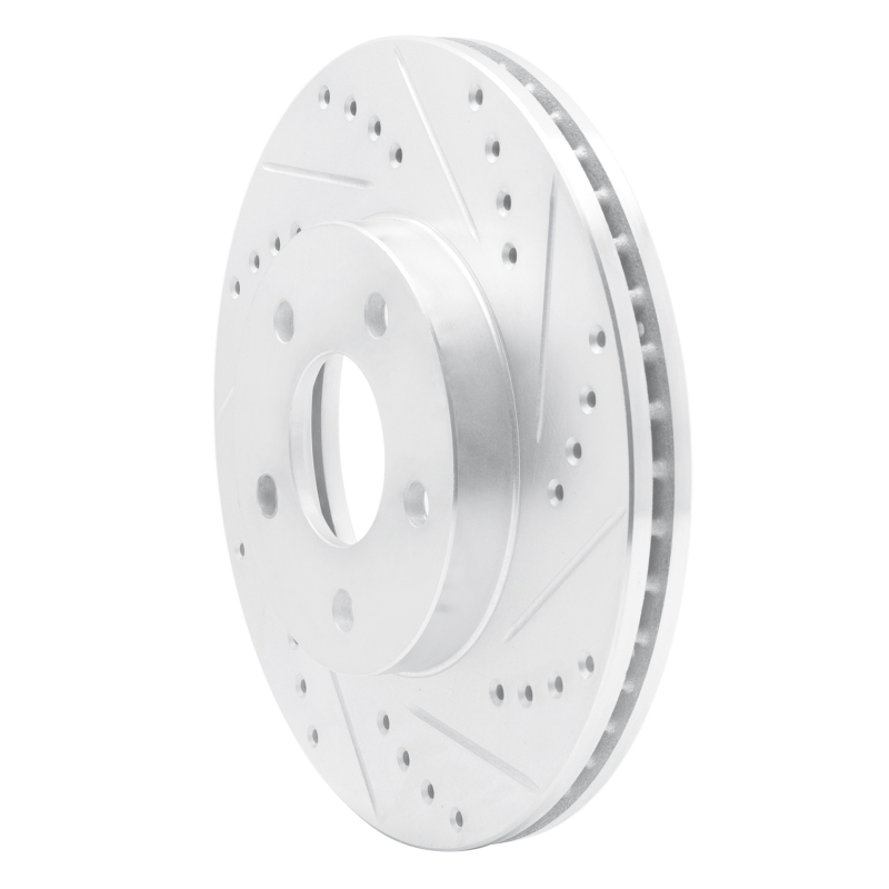 Chevrolet Cobalt Brake Rotor (1) - Front Right - R1 Concepts - Drilled & Slotted - Silver - `07-`10